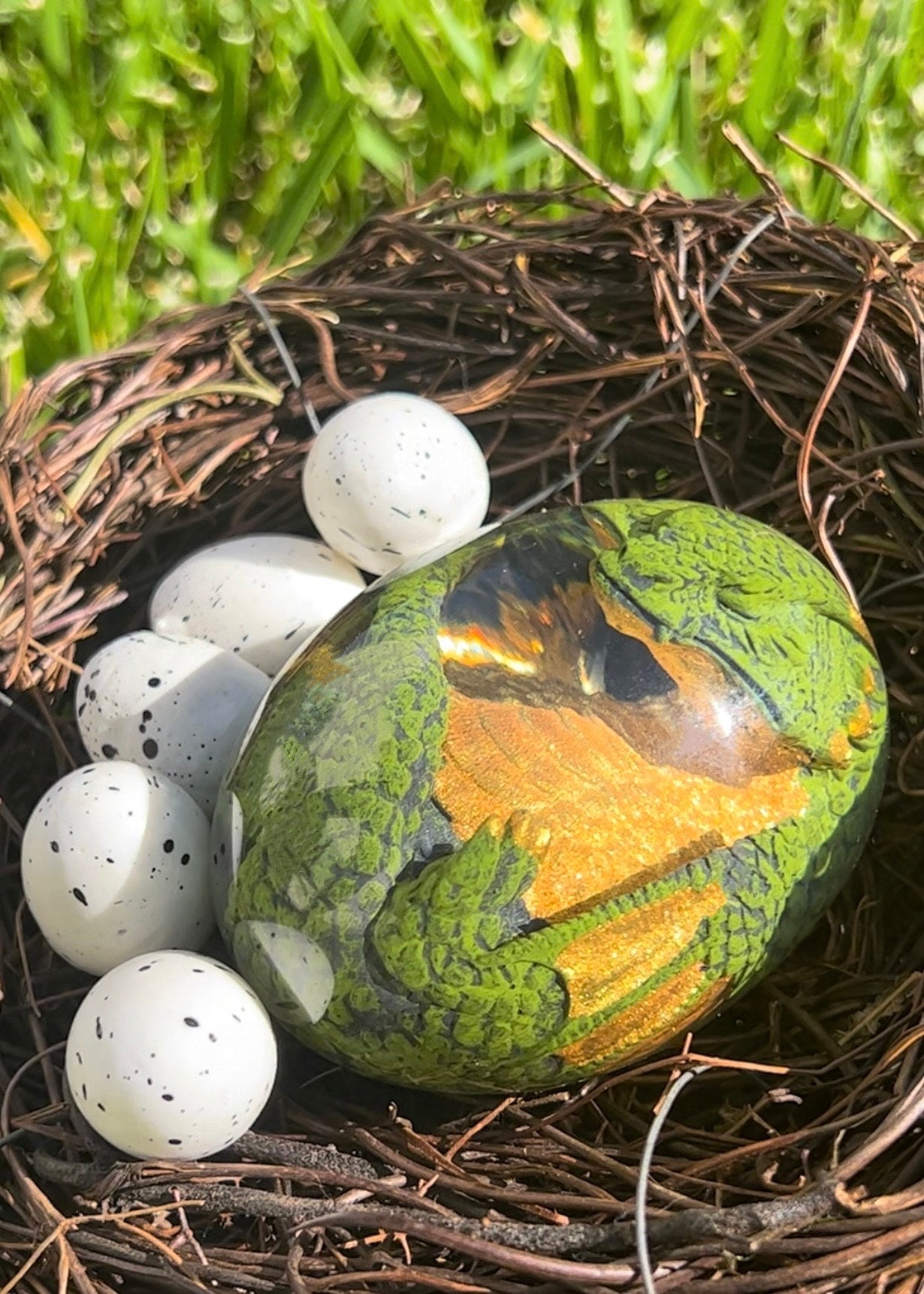 Resin Dragon Eggs with Sleeping Baby Dragons: Perfect Gifts for Dragon Lovers